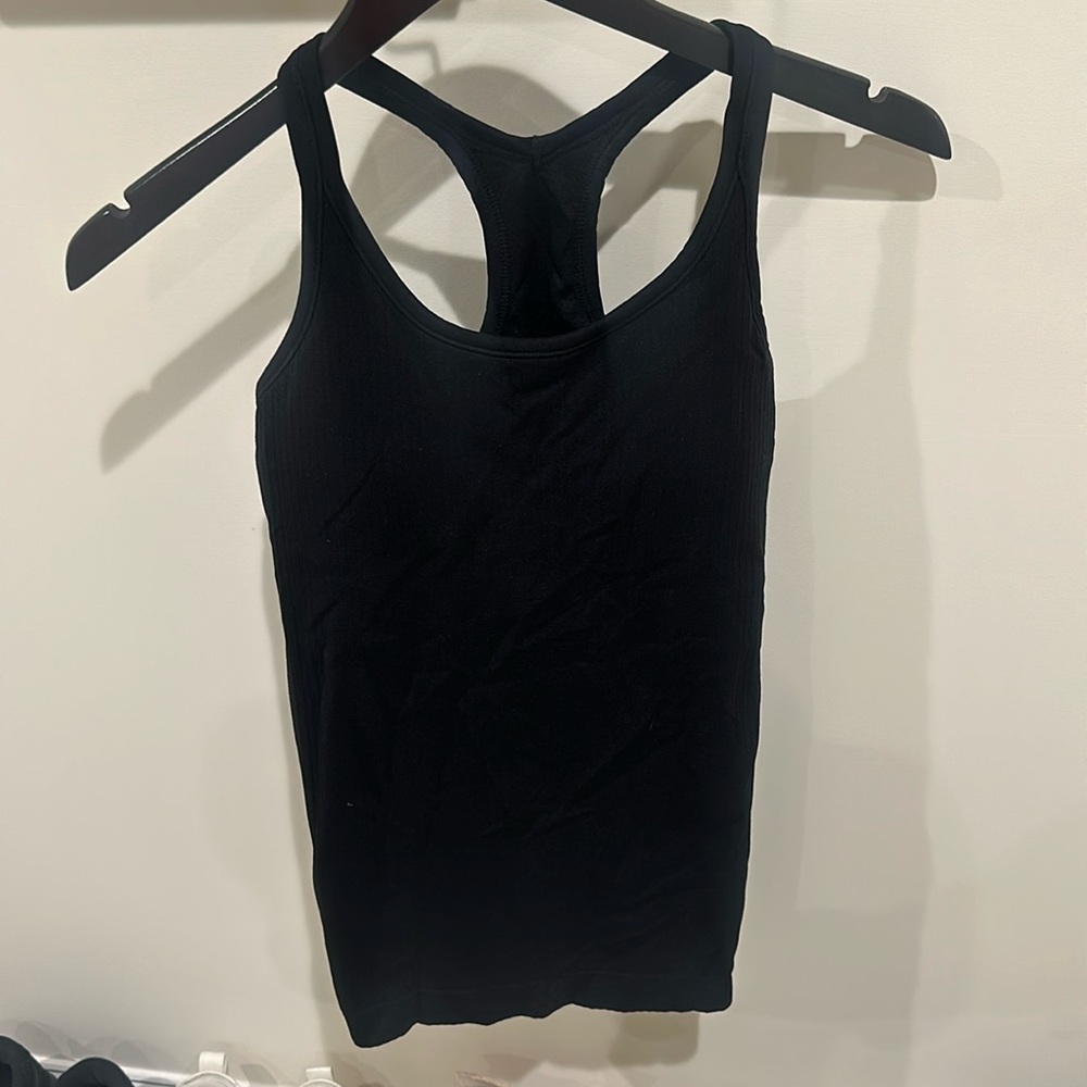 Black tight fitted ribbed tank top
